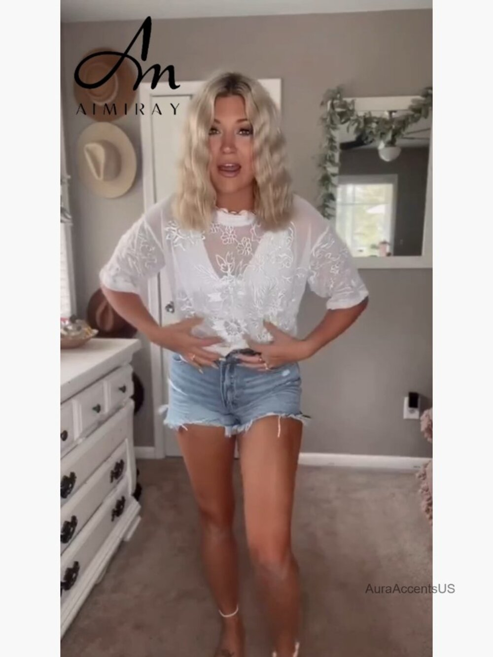 Sexy Lace Mesh 3D Floral Sheer Blouse See Through Layering Shirt Tops - Picture 7 of 7